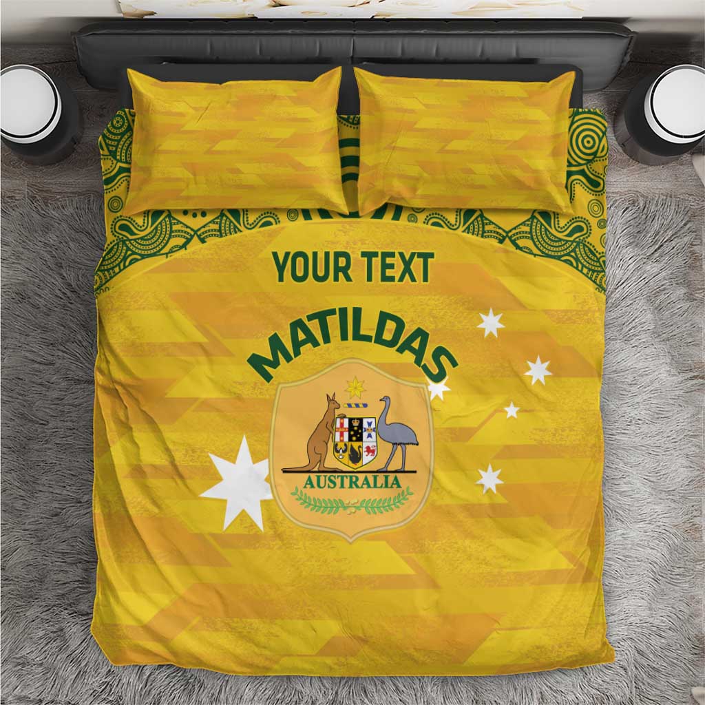 Custom Australia Matildas Bedding Set National Color Indigenous Art - Vibe Hoodie Shop
