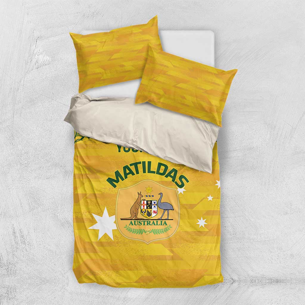 Custom Australia Matildas Bedding Set National Color Indigenous Art - Vibe Hoodie Shop