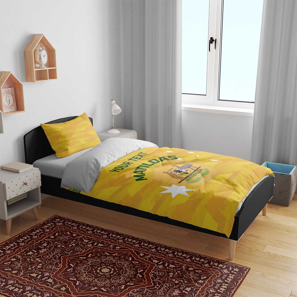 Custom Australia Matildas Bedding Set National Color Indigenous Art - Vibe Hoodie Shop