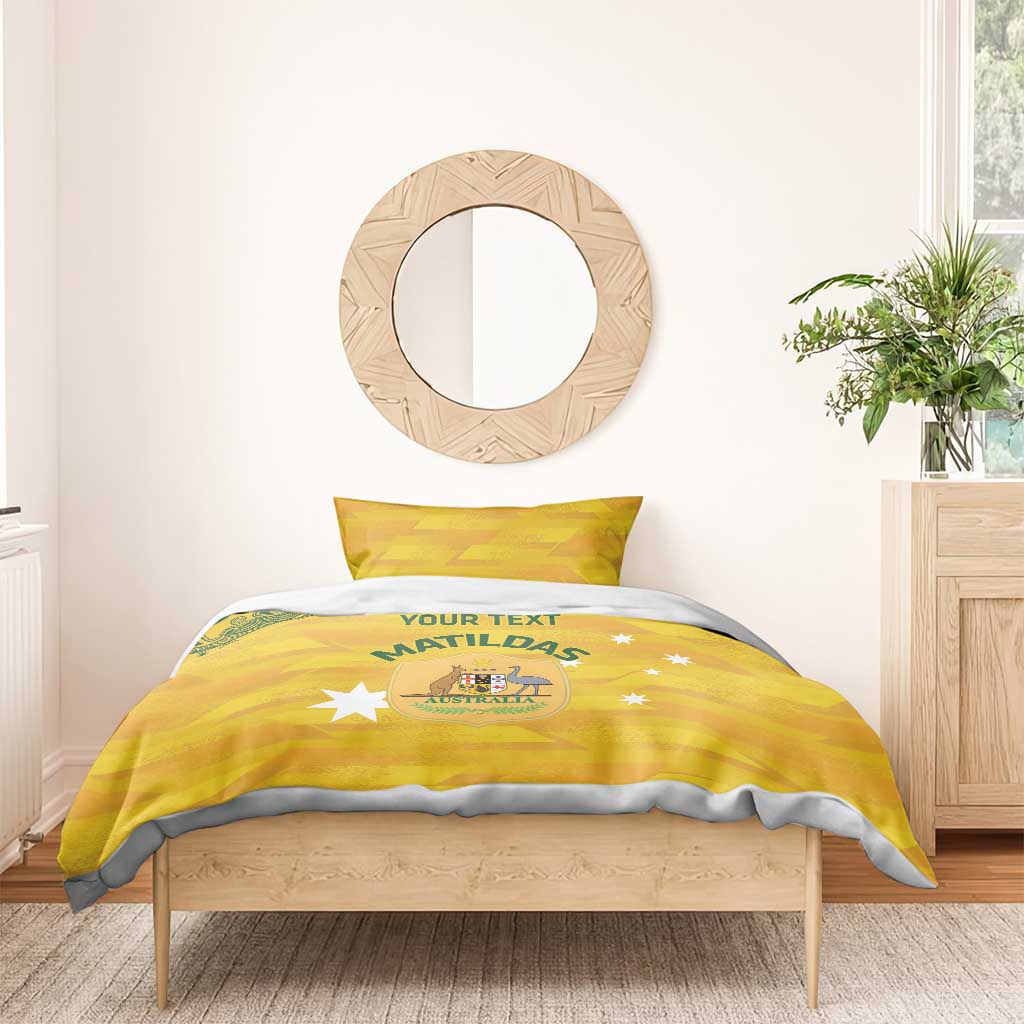 Custom Australia Matildas Bedding Set National Color Indigenous Art - Vibe Hoodie Shop
