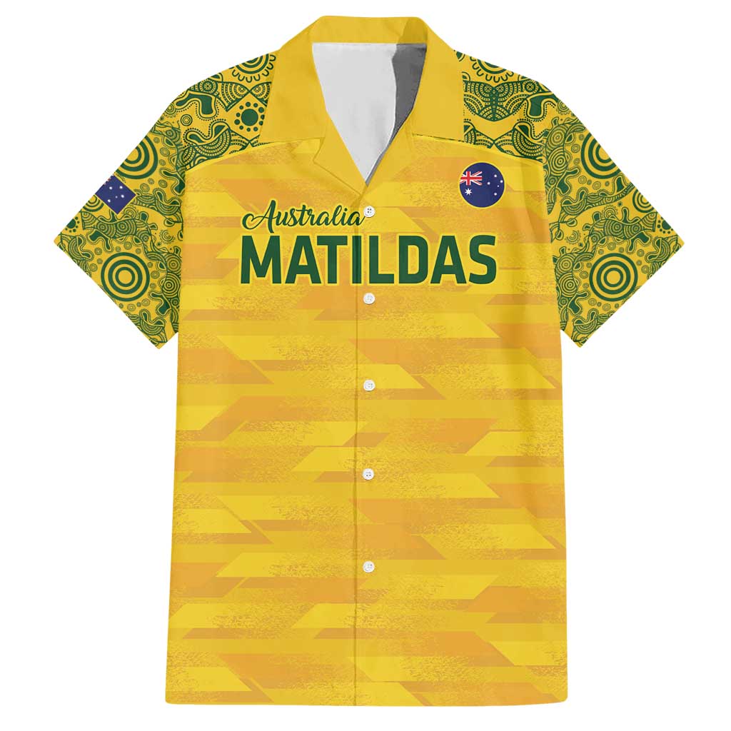 Custom Australia Matildas Hawaiian Shirt National Color Indigenous Art - Vibe Hoodie Shop