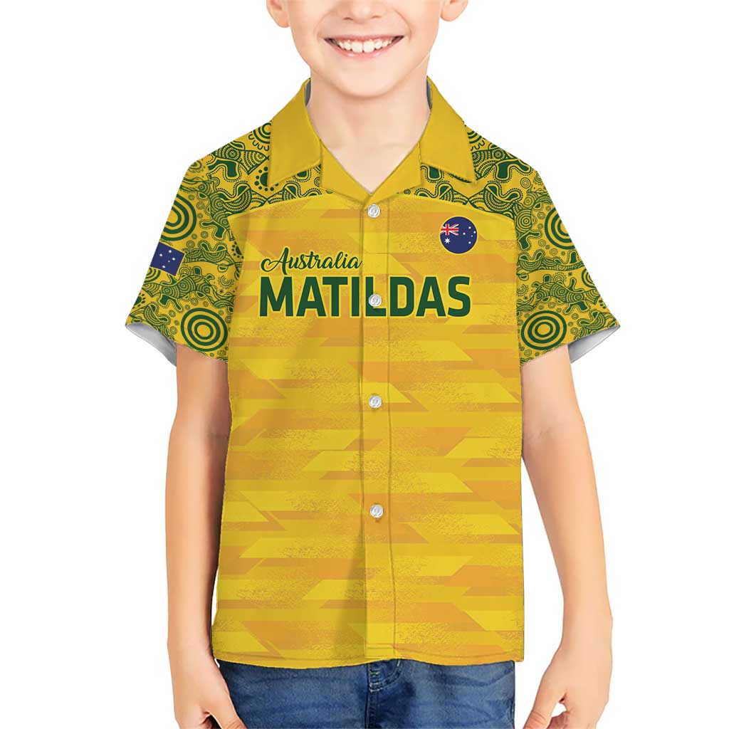 Custom Australia Matildas Hawaiian Shirt National Color Indigenous Art - Vibe Hoodie Shop