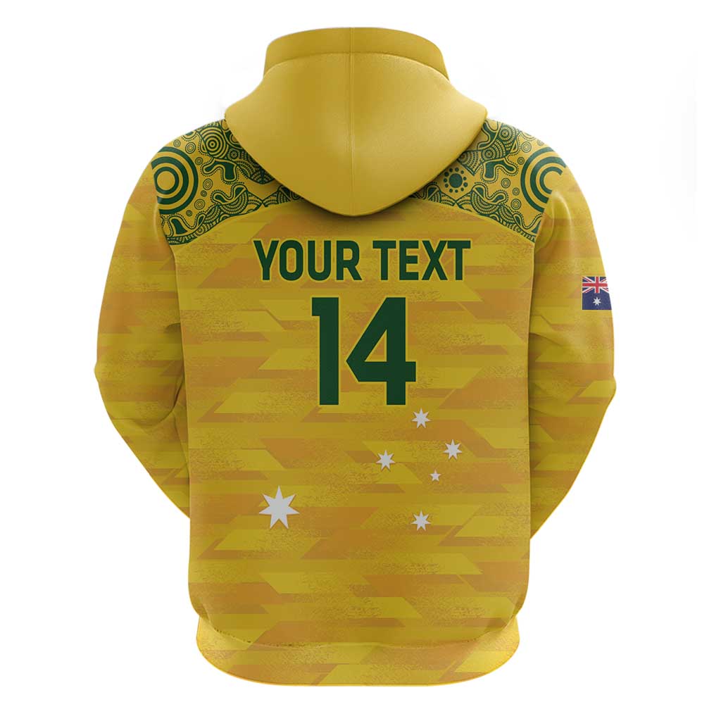 Custom Australia Matildas Hoodie National Color Indigenous Art - Vibe Hoodie Shop