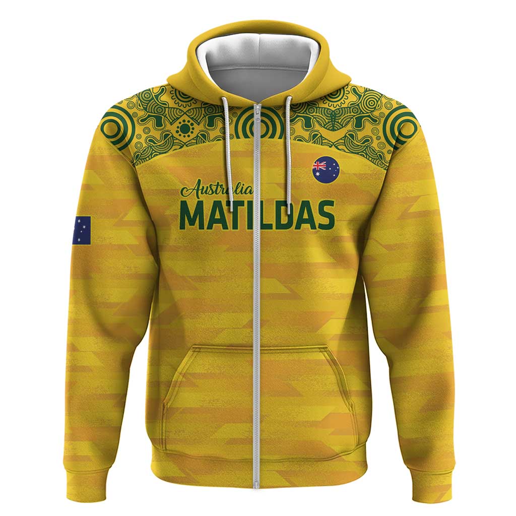 Custom Australia Matildas Hoodie National Color Indigenous Art - Vibe Hoodie Shop
