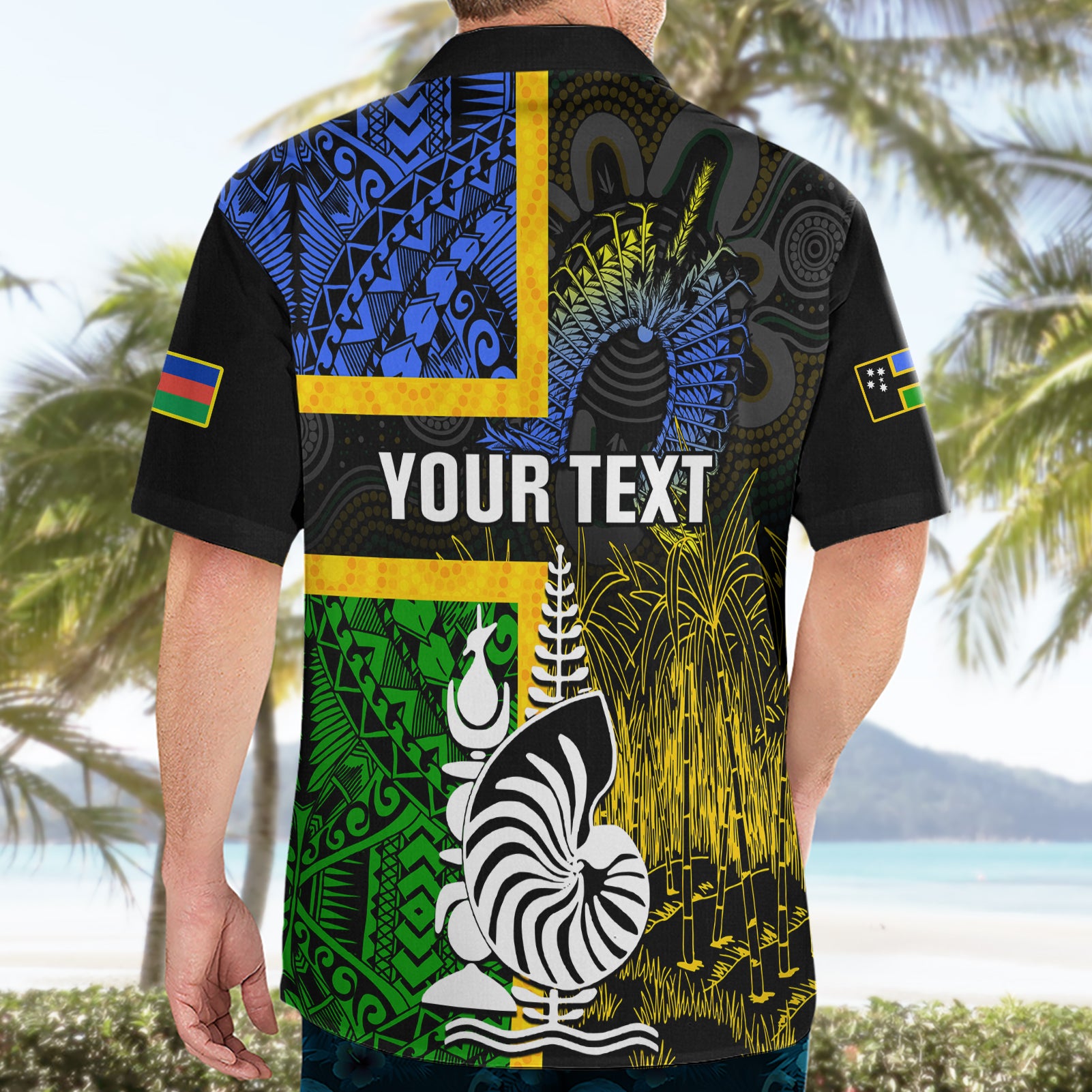 Personalised South Sea Islanders Hawaiian Shirt Kanakas With New Caledonia Coat Of Arms - Vibe Hoodie Shop
