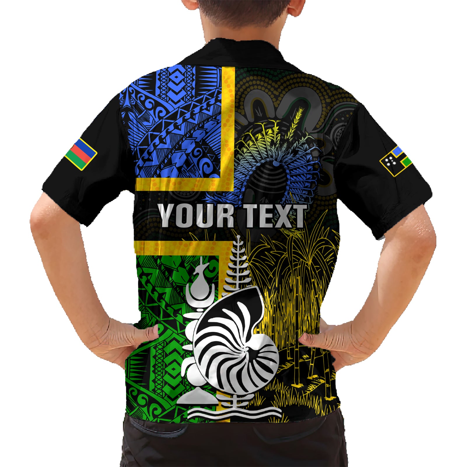 Personalised South Sea Islanders Hawaiian Shirt Kanakas With New Caledonia Coat Of Arms - Vibe Hoodie Shop