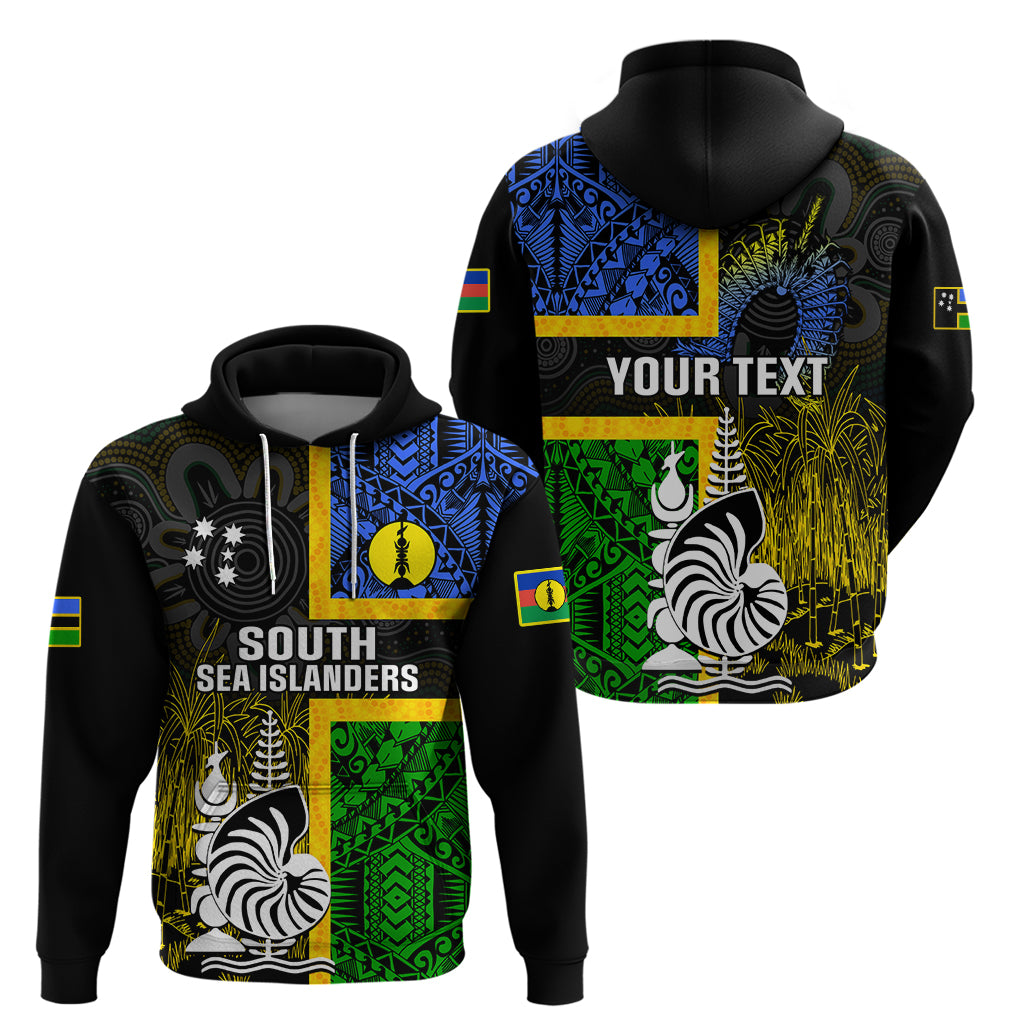 Personalised South Sea Islanders Hoodie Kanakas With New Caledonia Coat Of Arms - Vibe Hoodie Shop