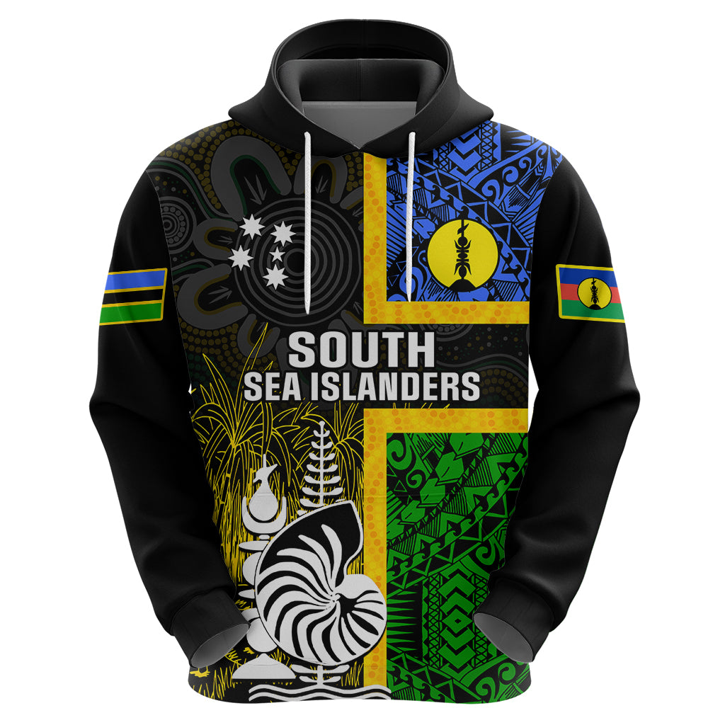 Personalised South Sea Islanders Hoodie Kanakas With New Caledonia Coat Of Arms - Vibe Hoodie Shop
