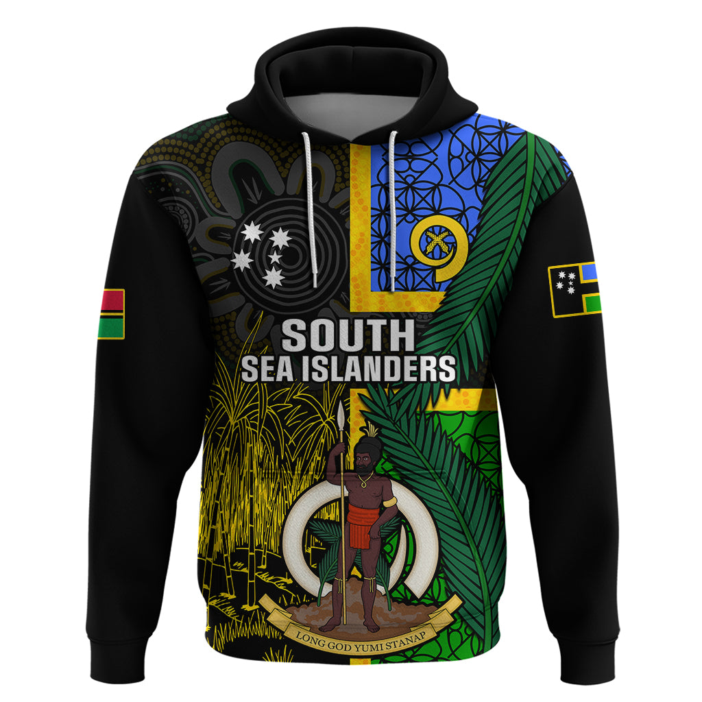 Personalised South Sea Islanders Hoodie Kanakas With Vanuatu Coat Of Arms - Vibe Hoodie Shop