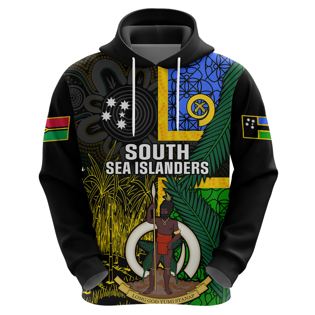 Personalised South Sea Islanders Hoodie Kanakas With Vanuatu Coat Of Arms - Vibe Hoodie Shop