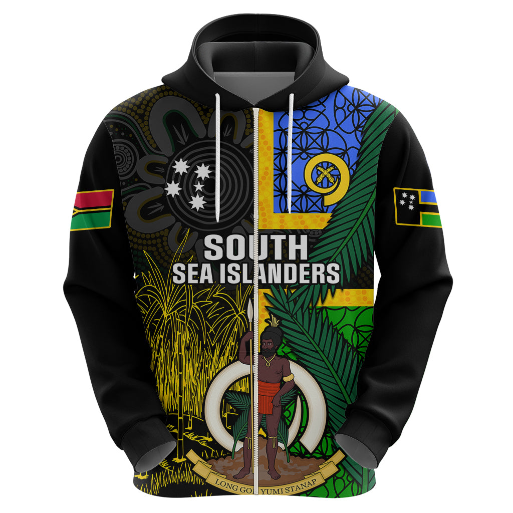 Personalised South Sea Islanders Hoodie Kanakas With Vanuatu Coat Of Arms - Vibe Hoodie Shop