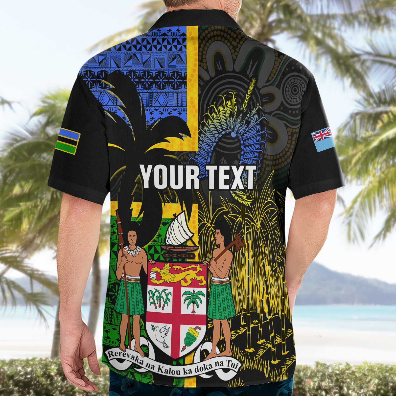 Personalised South Sea Islanders Hawaiian Shirt Kanakas With Fiji Coat Of Arms - Vibe Hoodie Shop