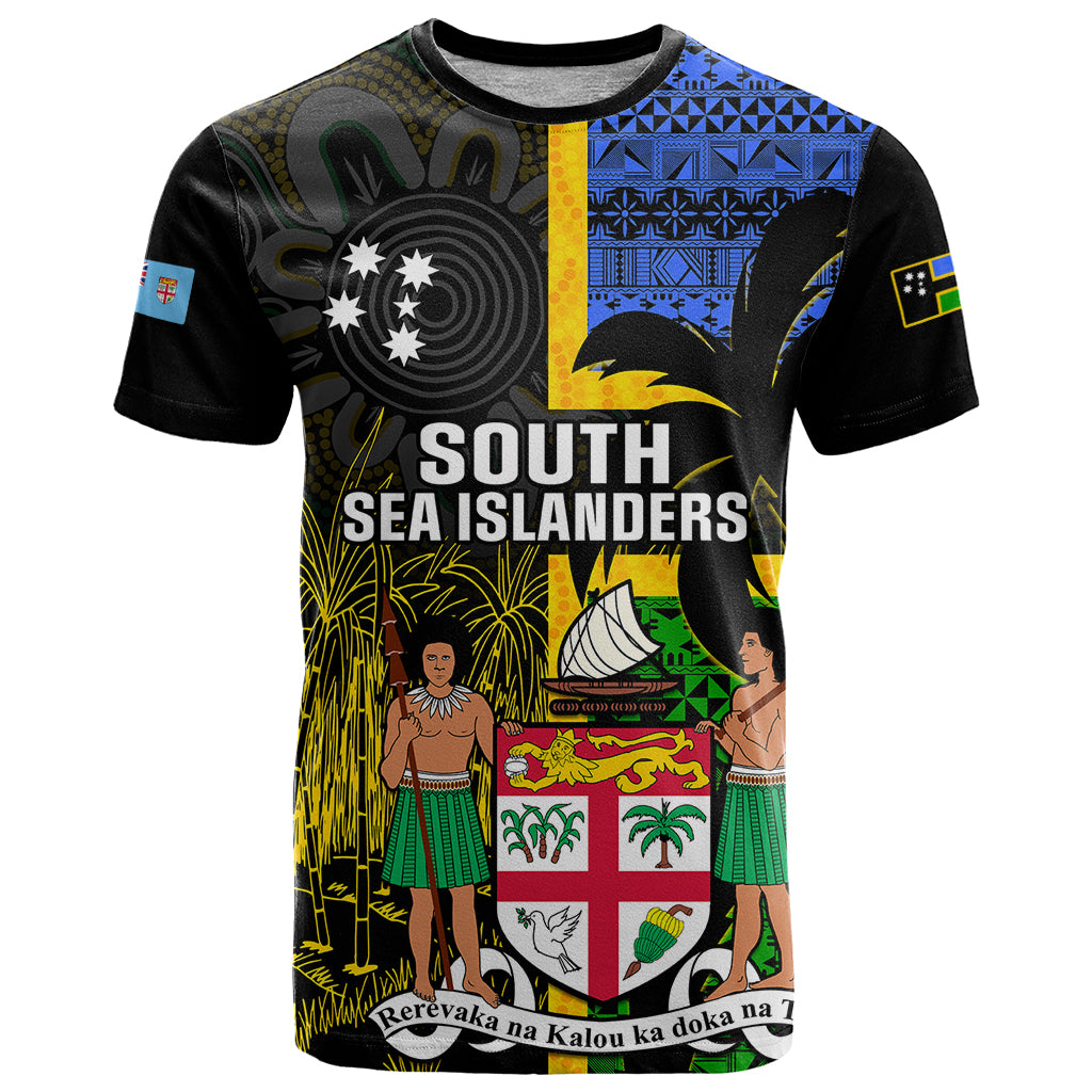 Personalised South Sea Islanders T Shirt Kanakas With Fiji Coat Of Arms - Vibe Hoodie Shop