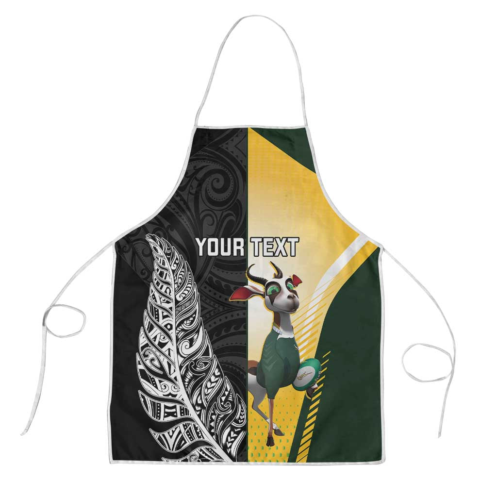New Zealand and South Africa Rugby Custom Apron Maori Silver Fern Springbok Together - Vibe Hoodie