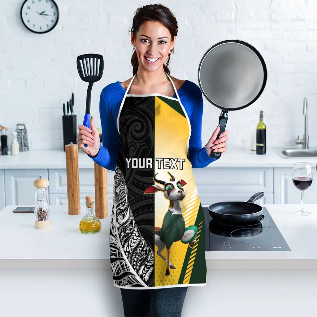 New Zealand and South Africa Rugby Custom Apron Maori Silver Fern Springbok Together - Vibe Hoodie