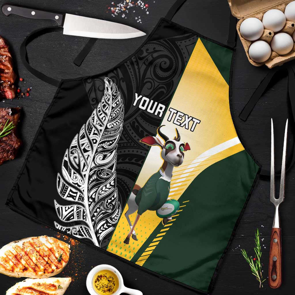 New Zealand and South Africa Rugby Custom Apron Maori Silver Fern Springbok Together - Vibe Hoodie