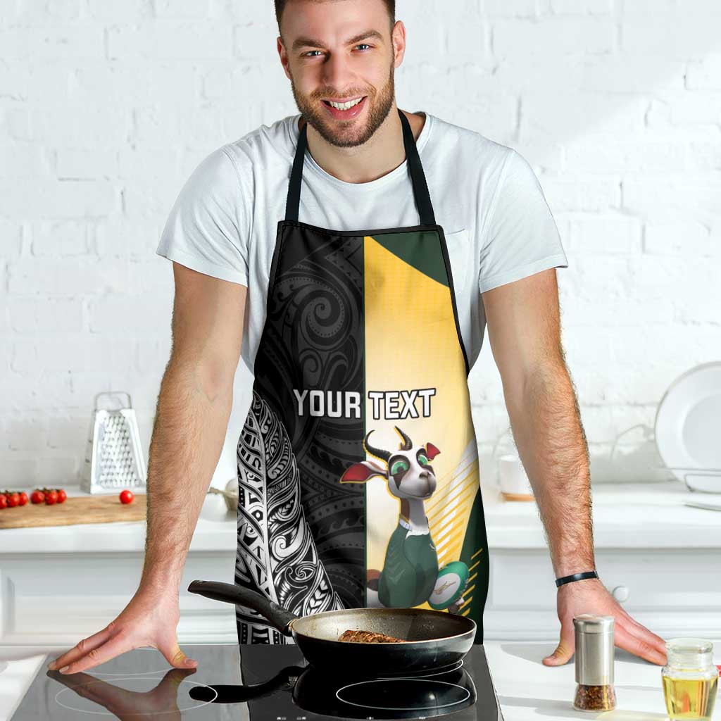 New Zealand and South Africa Rugby Custom Apron Maori Silver Fern Springbok Together - Vibe Hoodie