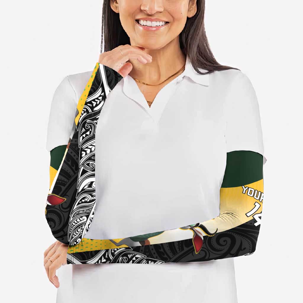 New Zealand and South Africa Rugby Custom Arm Sleeves Maori Silver Fern Springbok Together - Vibe Hoodie