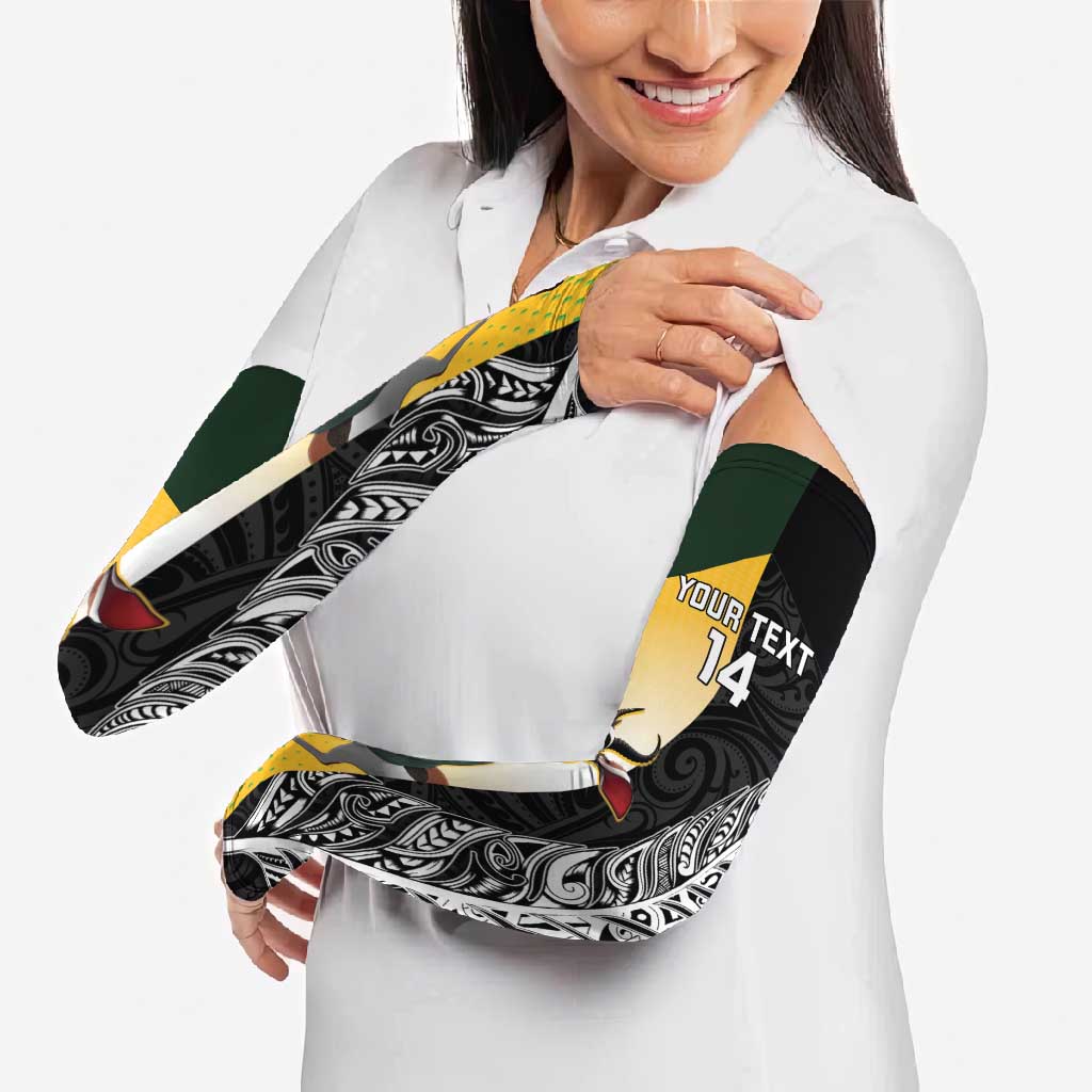 New Zealand and South Africa Rugby Custom Arm Sleeves Maori Silver Fern Springbok Together - Vibe Hoodie