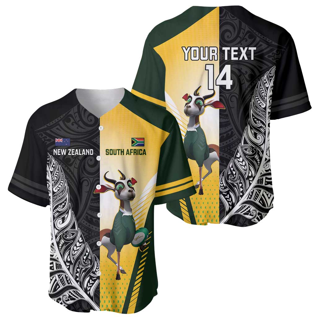 New Zealand and South Africa Rugby Custom Baseball Jersey Maori Silver Fern Springbok Together - Vibe Hoodie