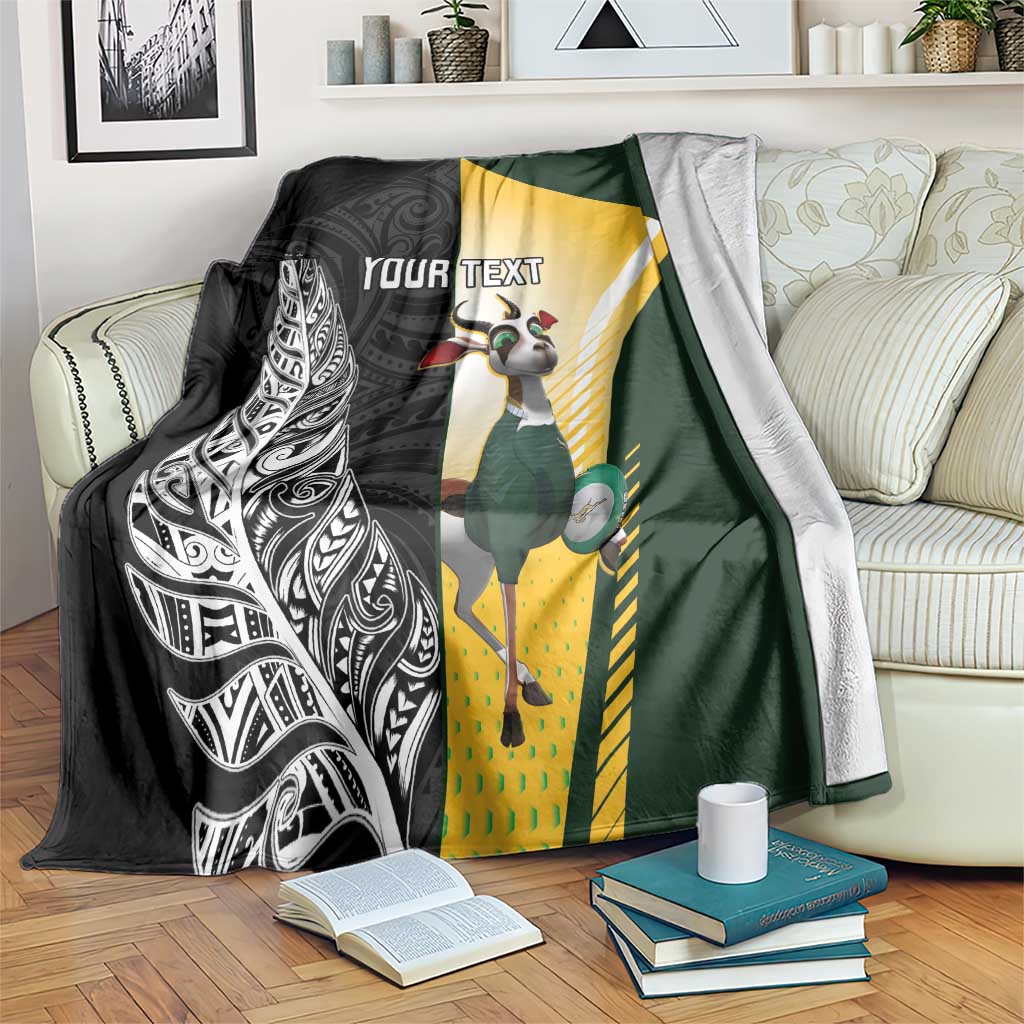 New Zealand and South Africa Rugby Custom Blanket Maori Silver Fern Springbok Together - Vibe Hoodie