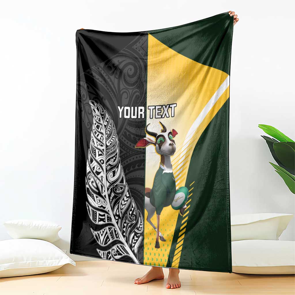 New Zealand and South Africa Rugby Custom Blanket Maori Silver Fern Springbok Together - Vibe Hoodie