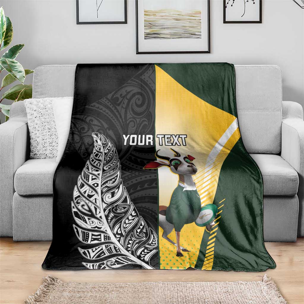 New Zealand and South Africa Rugby Custom Blanket Maori Silver Fern Springbok Together - Vibe Hoodie
