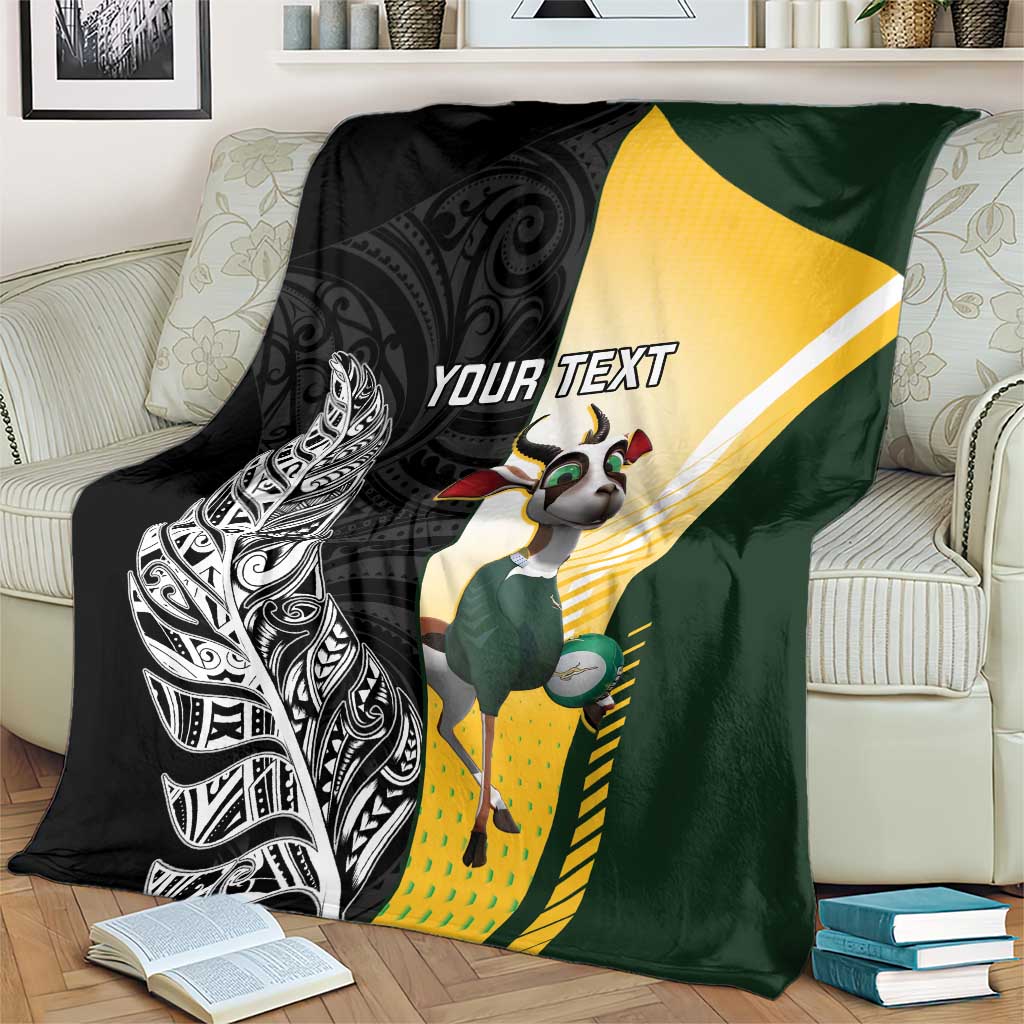 New Zealand and South Africa Rugby Custom Blanket Maori Silver Fern Springbok Together - Vibe Hoodie