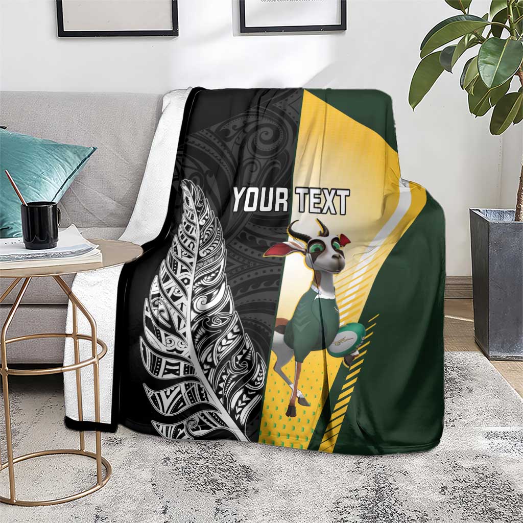 New Zealand and South Africa Rugby Custom Blanket Maori Silver Fern Springbok Together - Vibe Hoodie