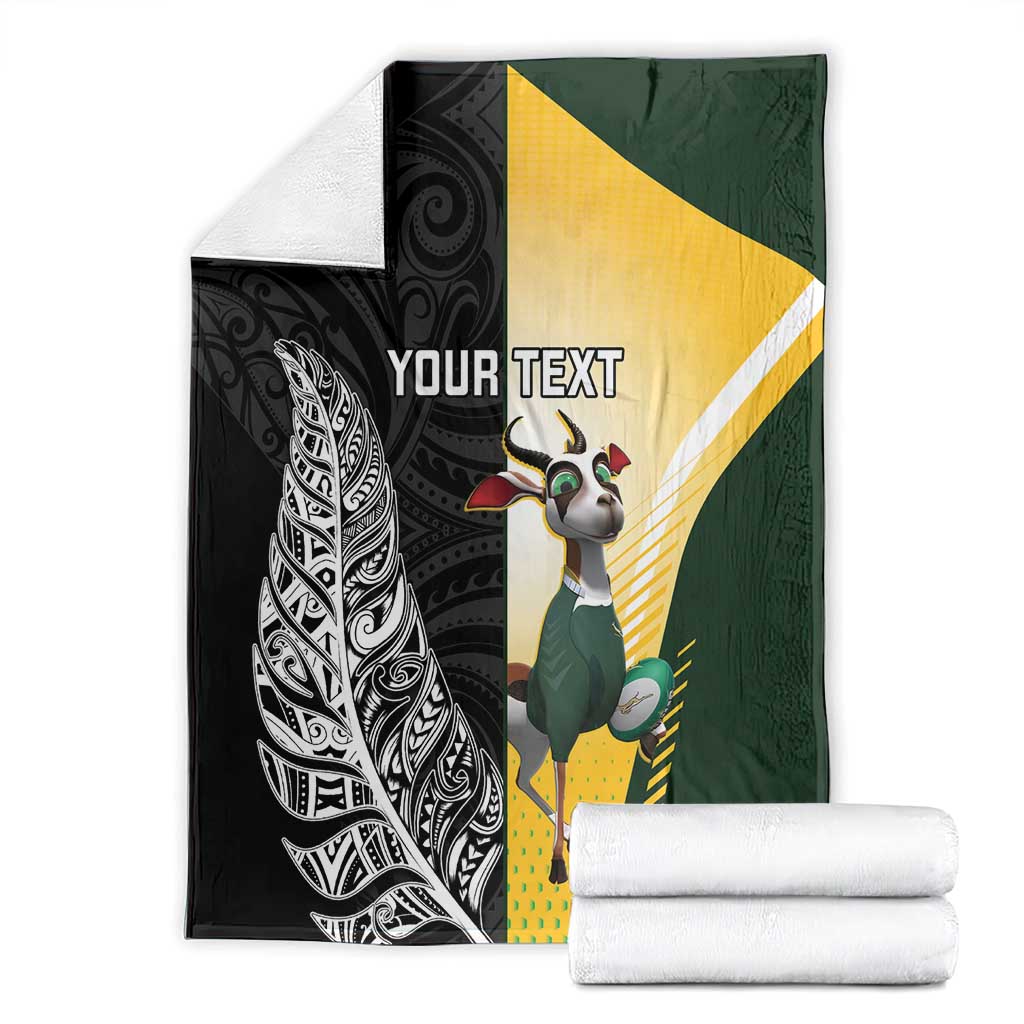 New Zealand and South Africa Rugby Custom Blanket Maori Silver Fern Springbok Together - Vibe Hoodie