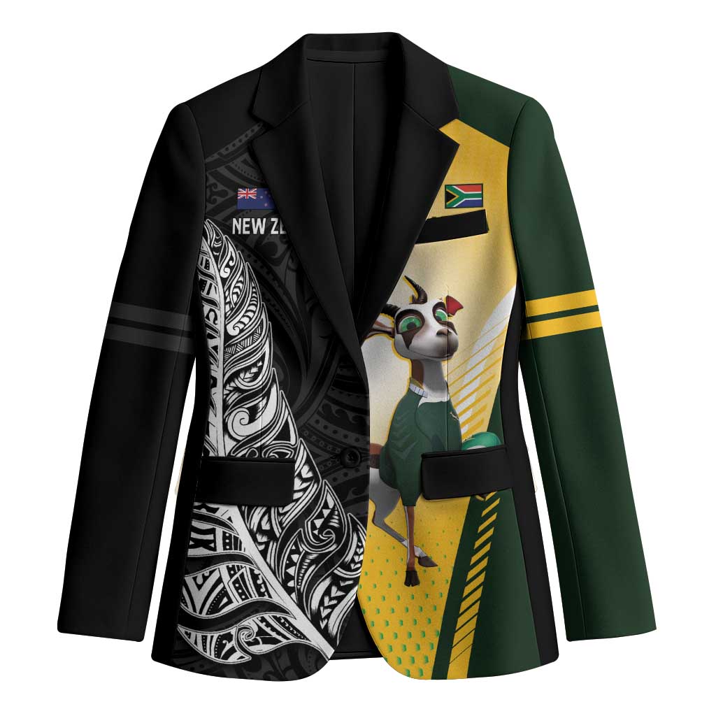 New Zealand and South Africa Rugby Custom Blazer Maori Silver Fern Springbok Together - Vibe Hoodie