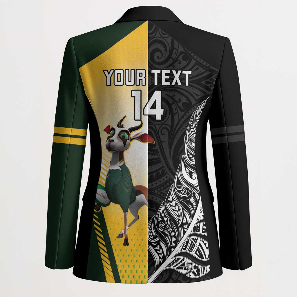 New Zealand and South Africa Rugby Custom Blazer Maori Silver Fern Springbok Together - Vibe Hoodie