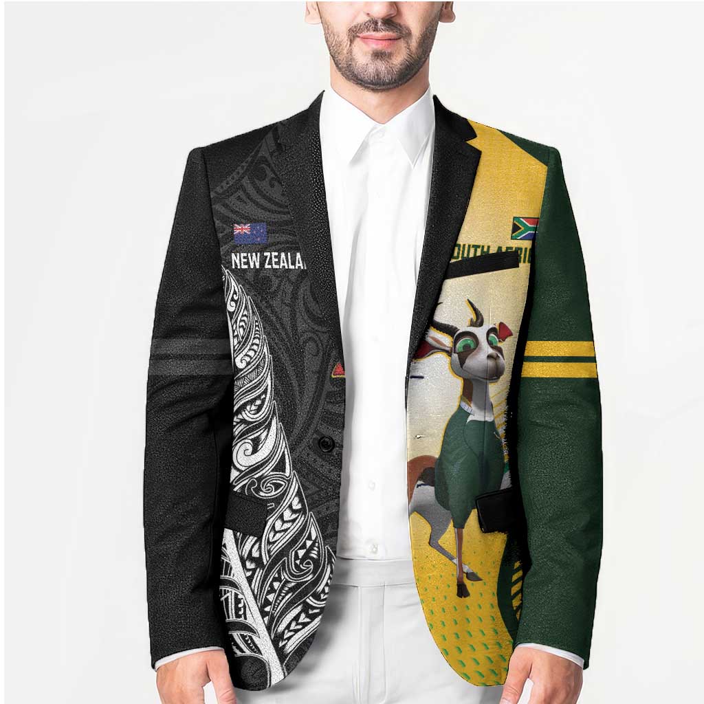 New Zealand and South Africa Rugby Custom Blazer Maori Silver Fern Springbok Together - Vibe Hoodie