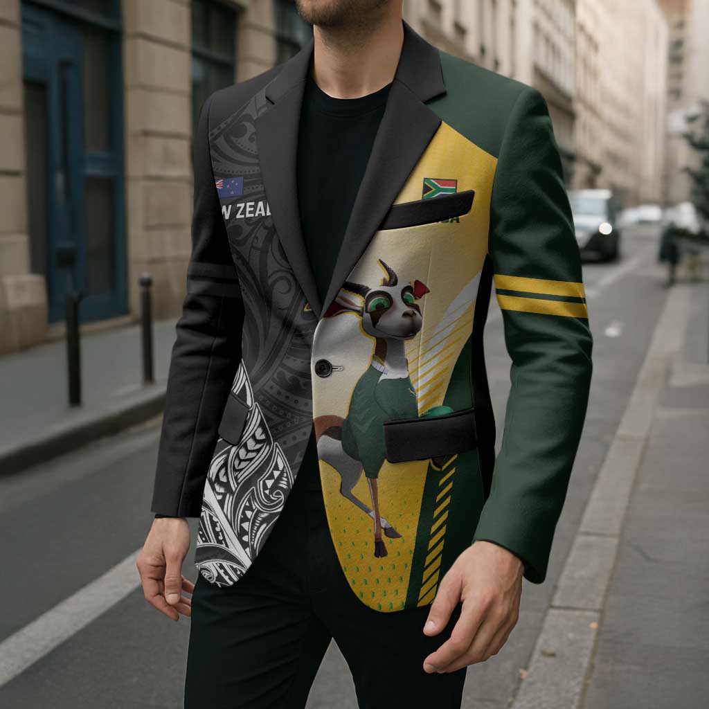 New Zealand and South Africa Rugby Custom Blazer Maori Silver Fern Springbok Together - Vibe Hoodie