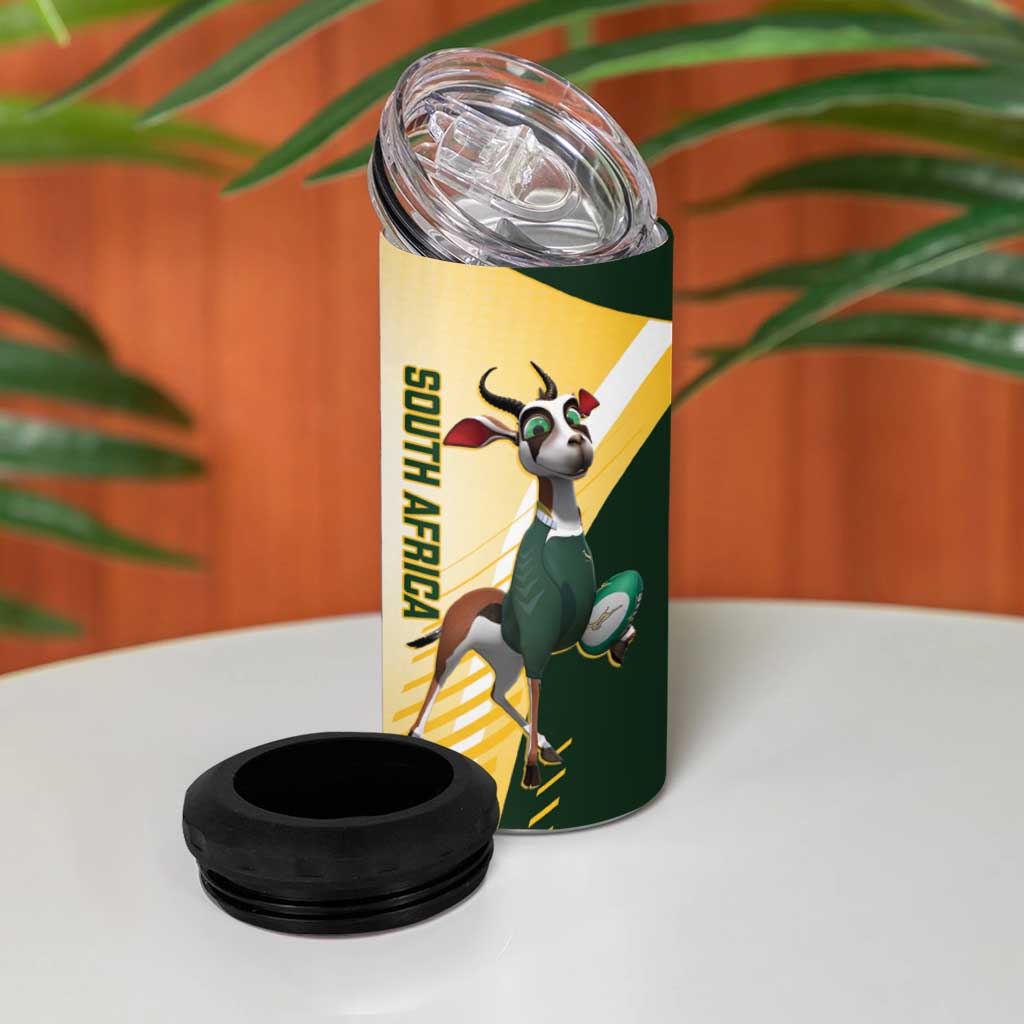 New Zealand and South Africa Rugby 4 in 1 Can Cooler Tumbler Maori Silver Fern Springbok Together - Vibe Hoodie