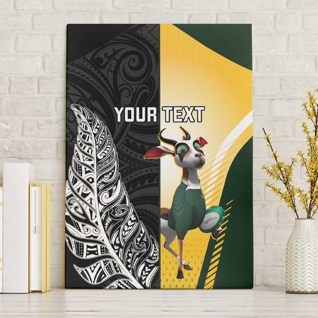 New Zealand and South Africa Rugby Custom Canvas Wall Art Maori Silver Fern Springbok Together - Vibe Hoodie