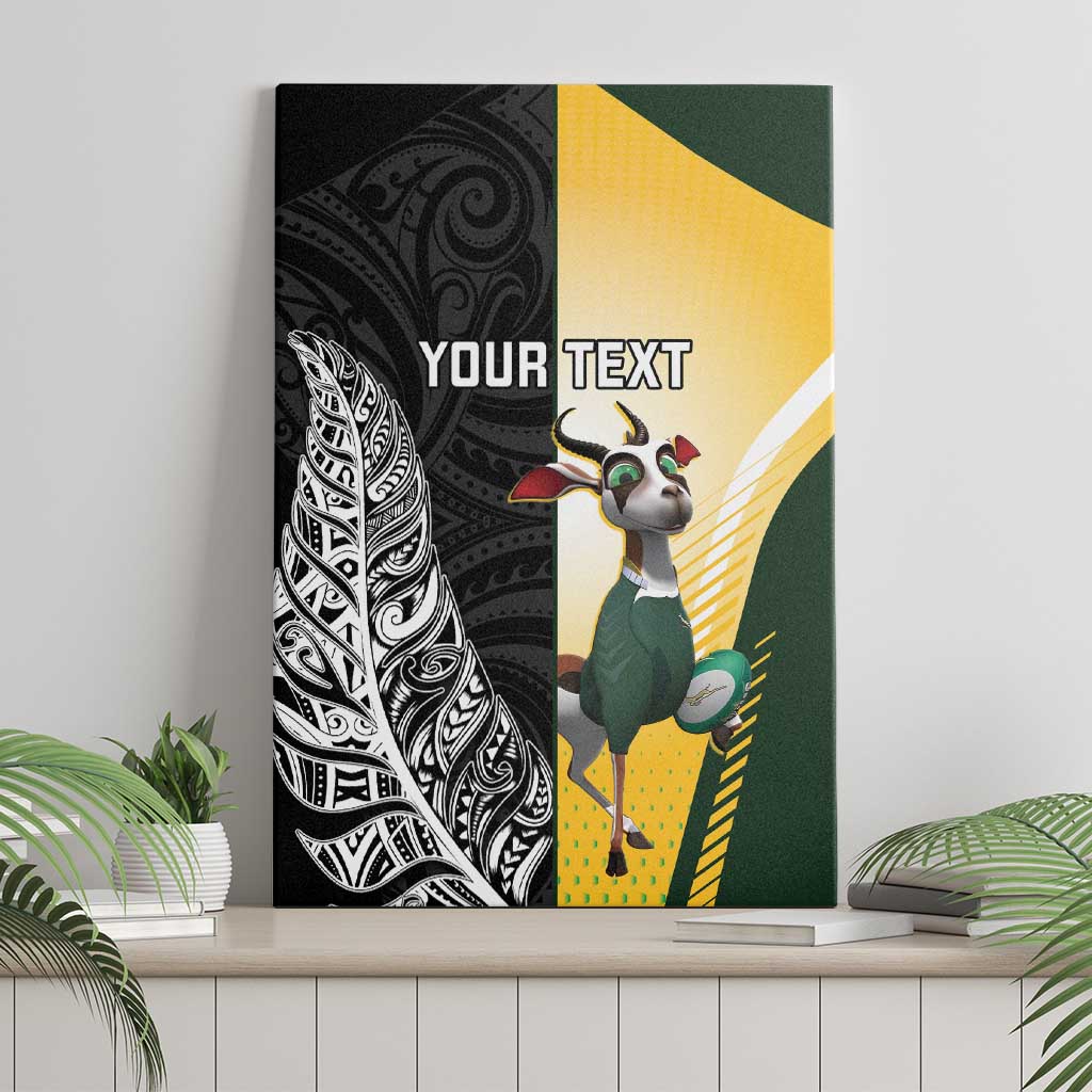 New Zealand and South Africa Rugby Custom Canvas Wall Art Maori Silver Fern Springbok Together - Vibe Hoodie