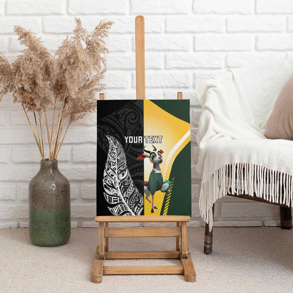 New Zealand and South Africa Rugby Custom Canvas Wall Art Maori Silver Fern Springbok Together - Vibe Hoodie