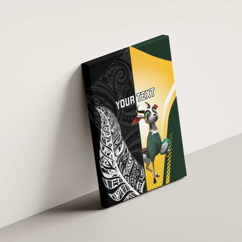 New Zealand and South Africa Rugby Custom Canvas Wall Art Maori Silver Fern Springbok Together - Vibe Hoodie