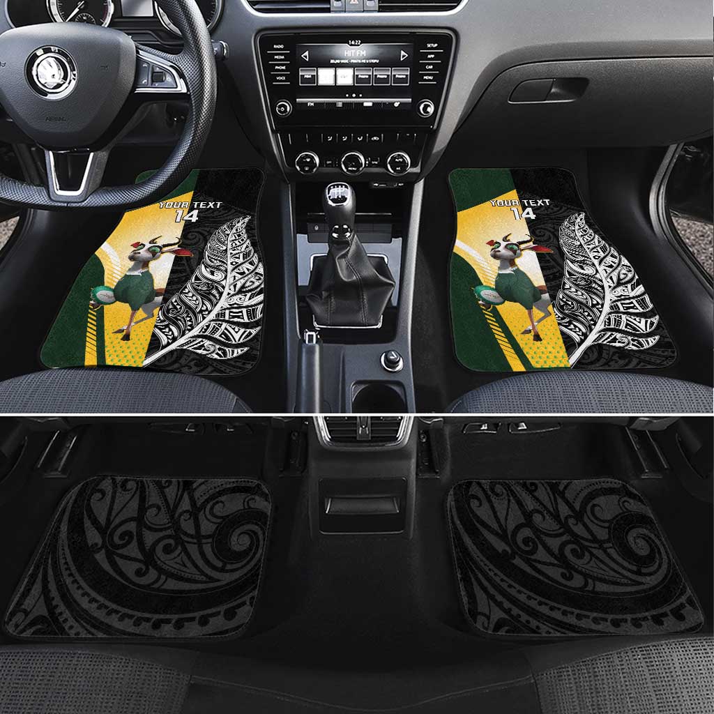 New Zealand and South Africa Rugby Custom Car Mats Maori Silver Fern Springbok Together - Vibe Hoodie