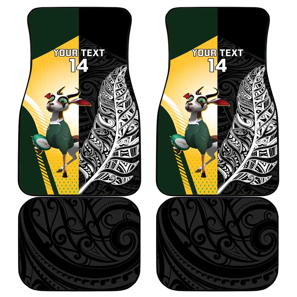 New Zealand and South Africa Rugby Custom Car Mats Maori Silver Fern Springbok Together - Vibe Hoodie