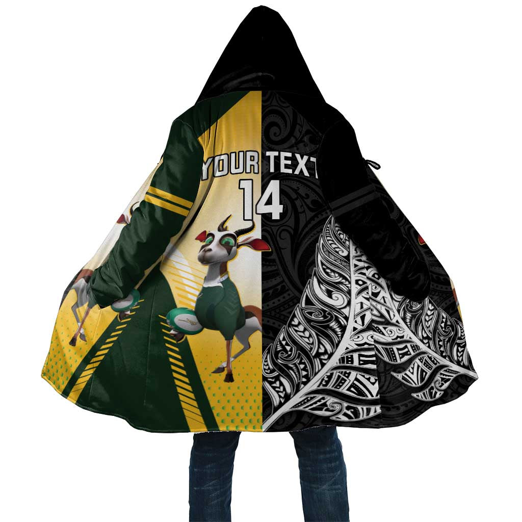 New Zealand and South Africa Rugby Custom Cloak Maori Silver Fern Springbok Together - Vibe Hoodie