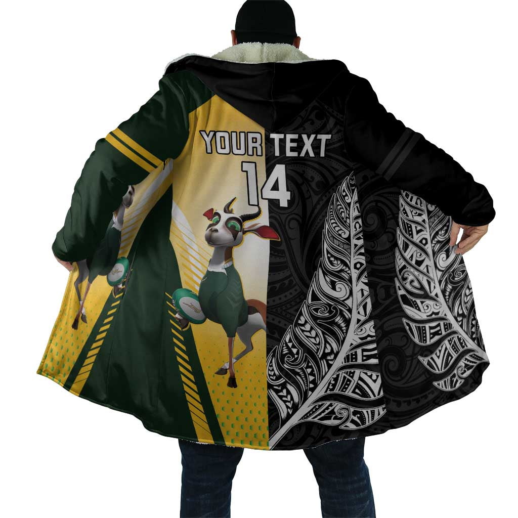 New Zealand and South Africa Rugby Custom Cloak Maori Silver Fern Springbok Together - Vibe Hoodie
