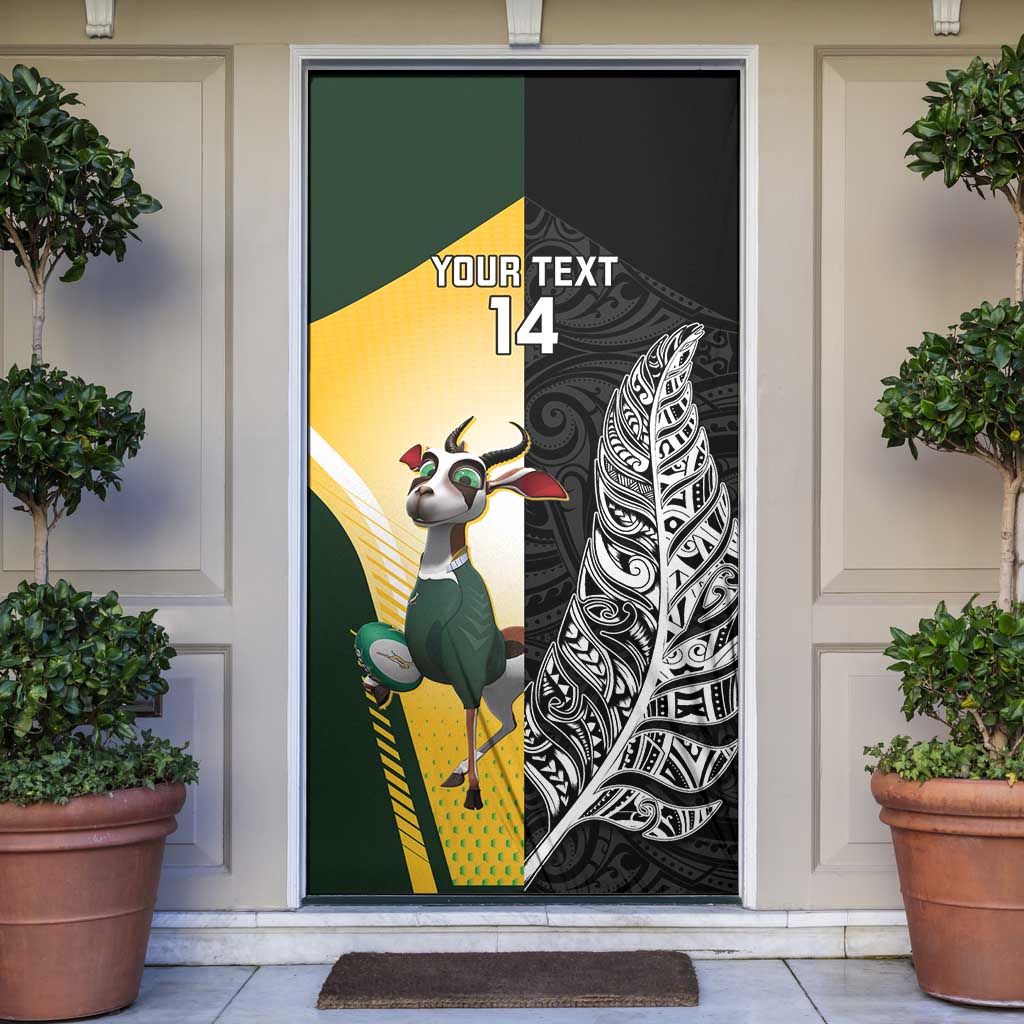 New Zealand and South Africa Rugby Custom Door Cover Maori Silver Fern Springbok Together - Vibe Hoodie