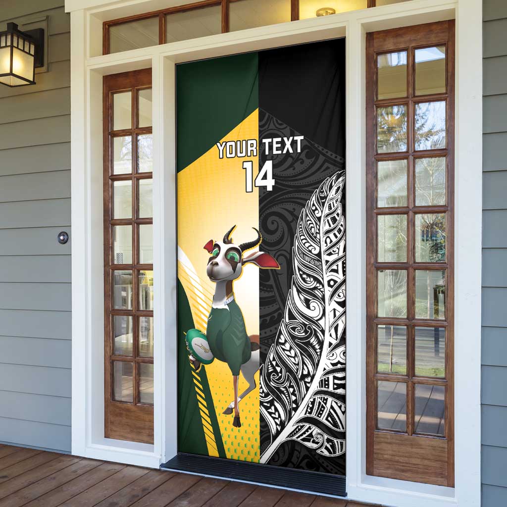 New Zealand and South Africa Rugby Custom Door Cover Maori Silver Fern Springbok Together - Vibe Hoodie