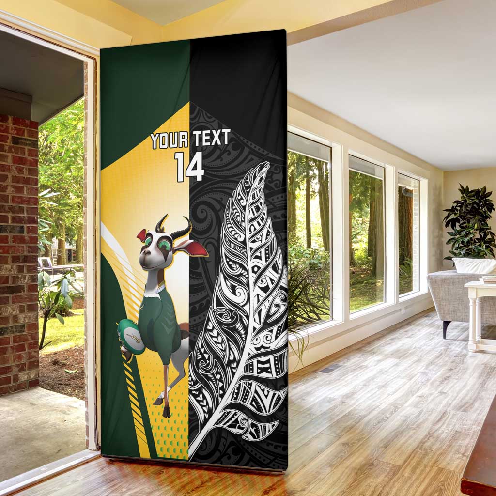 New Zealand and South Africa Rugby Custom Door Cover Maori Silver Fern Springbok Together - Vibe Hoodie