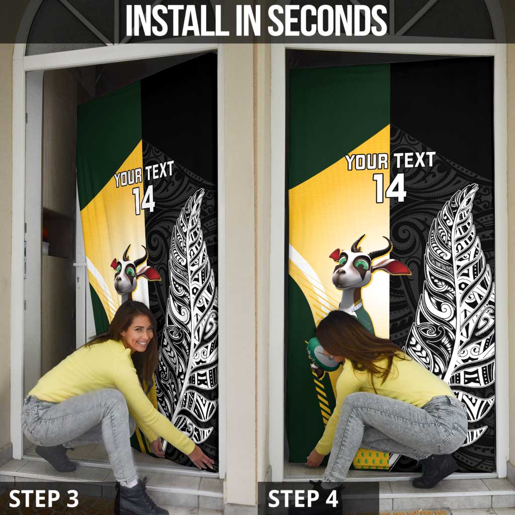 New Zealand and South Africa Rugby Custom Door Cover Maori Silver Fern Springbok Together - Vibe Hoodie