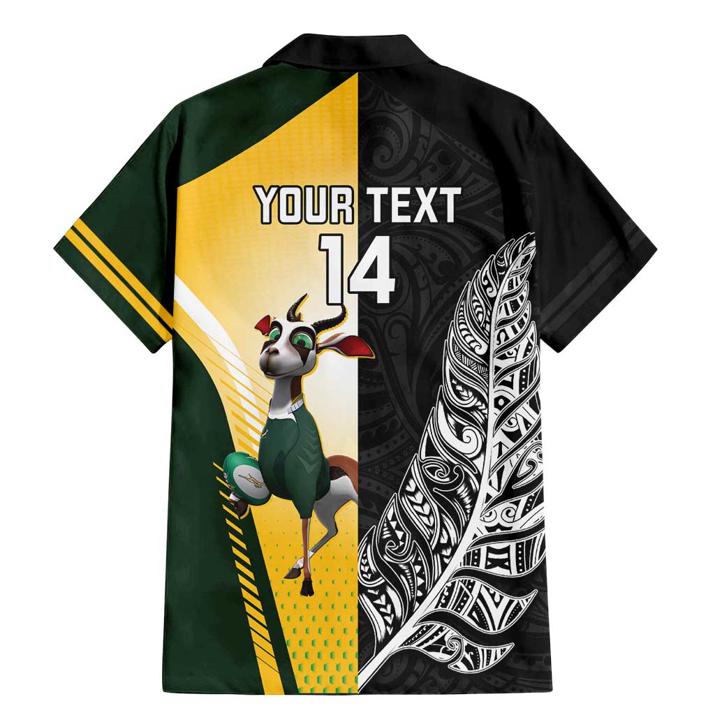 New Zealand and South Africa Rugby Custom Family Matching Mermaid Dress and Hawaiian Shirt Maori Silver Fern Springbok Together - Vibe Hoodie