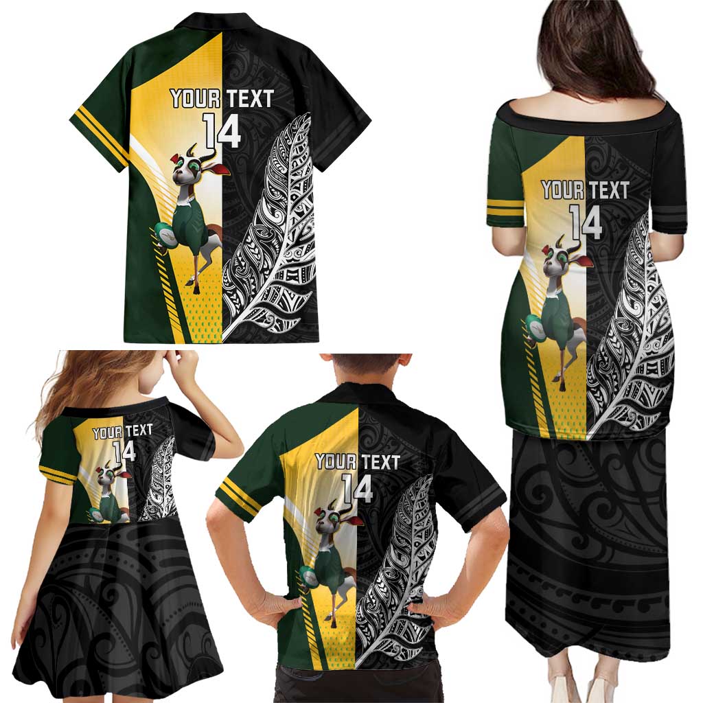 New Zealand and South Africa Rugby Custom Family Matching Puletasi and Hawaiian Shirt Maori Silver Fern Springbok Together - Vibe Hoodie