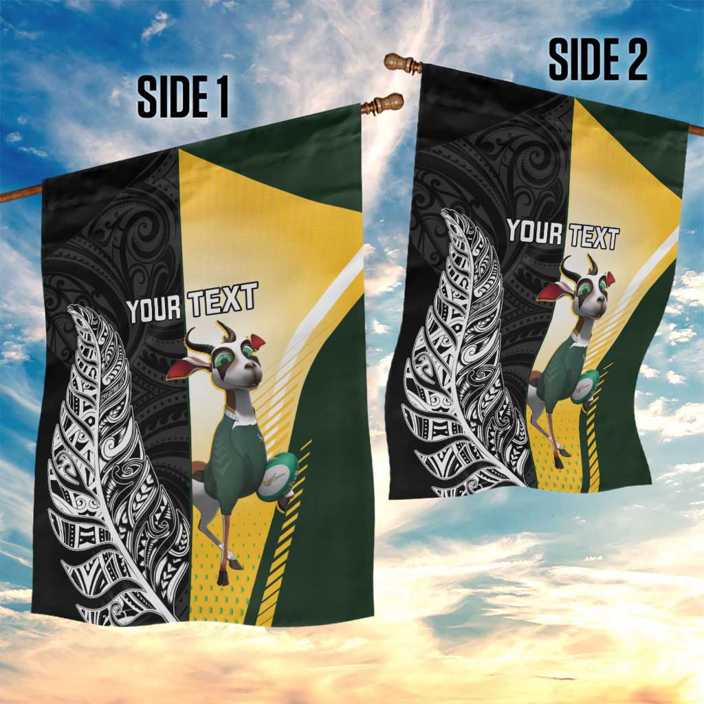 New Zealand and South Africa Rugby Custom Garden Flag Maori Silver Fern Springbok Together - Vibe Hoodie